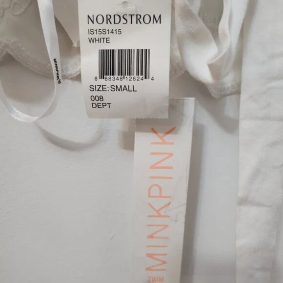 MinkPink Castaway Ivory Embroidered Two Piece Cami Top and Shorts Set Small b113 - Picture 12 of 16